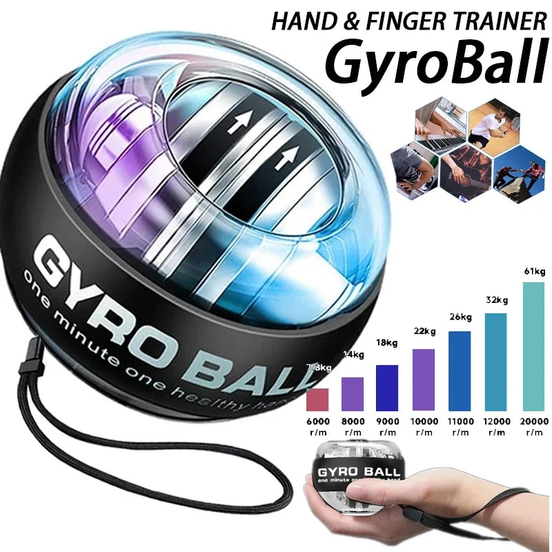 Experience Strength and Stability: Auto-Start Wrist Trainer Ball - Gyroscopic Exerciser for Strengthening Arms, Fingers, Wrists, and Muscles