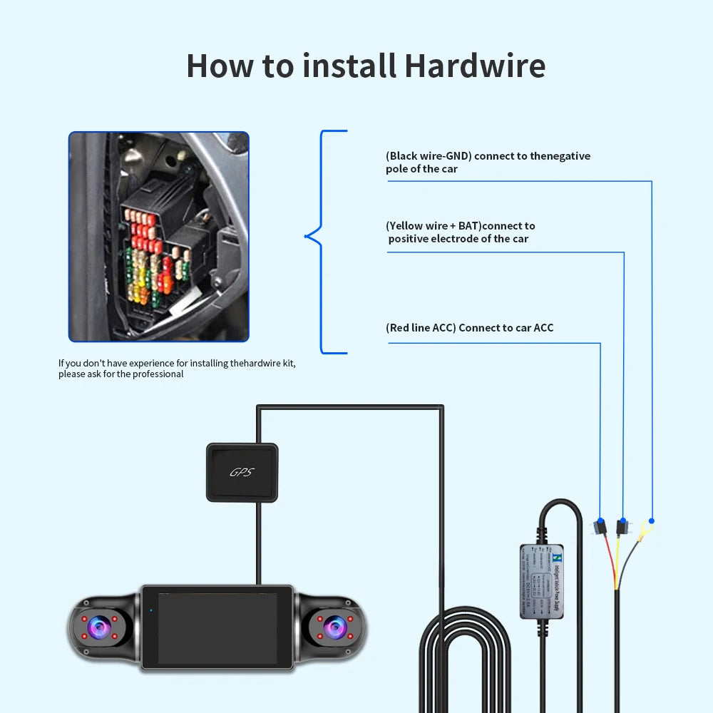 360° Protection on the Road: 4-Lens Dash Cam with WiFi, GPS & Free 64GB Storage