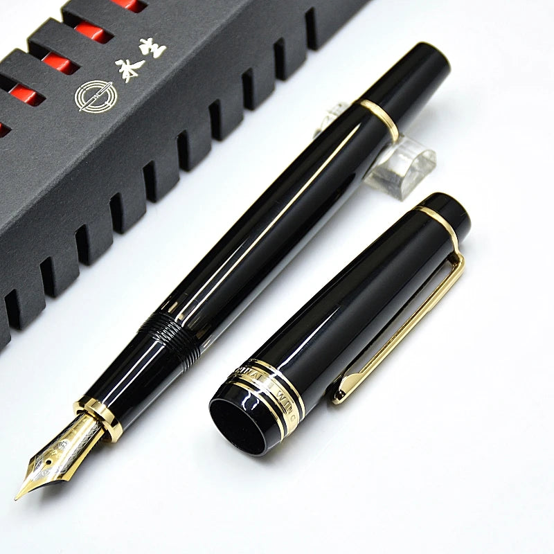 Piston-Filling Fountain Pen – Blue & Black Resin Body with EF/F Nib