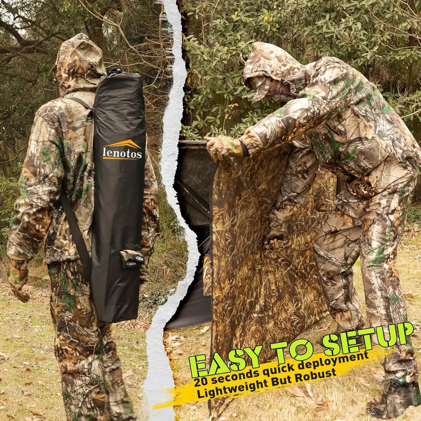 Easy-to-Install Pop-Up Ground Blinds – Perfect Hay Camo Tent for Deer, Turkey, and Duck Hunting