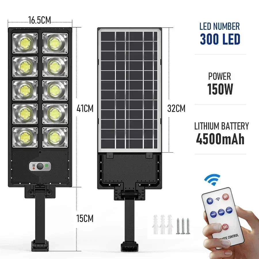 Powerful Outdoor Solar Lights with 4/6/8/10/12 Heads - 504 LED Garden Lamp, Waterproof Motion Sensor Street Light