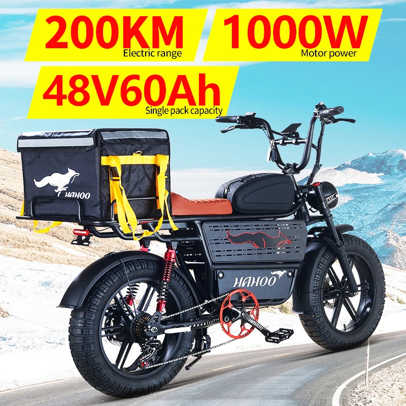 20″ Adult Electric Mountain Bike – 2000W Brushless Motor, 48V 60Ah Battery, Dual-Suspension Off‑Road Ebike