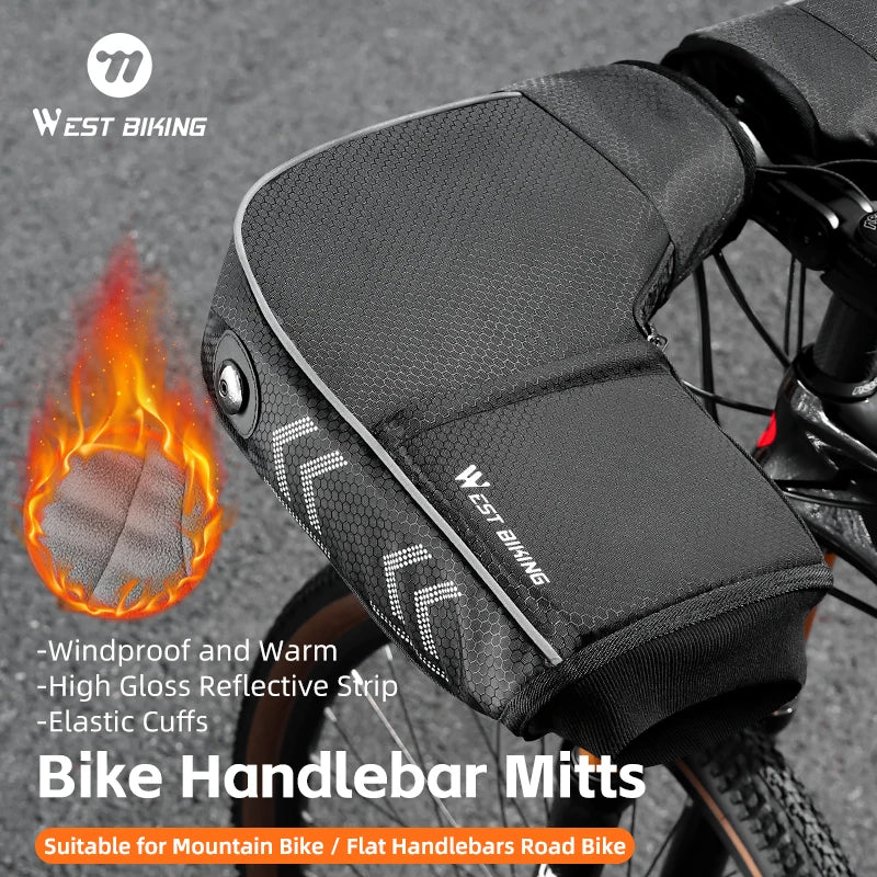Winter Handlebar Mitts – Windproof Fleece Bicycle Gloves for MTB & Road Bikes