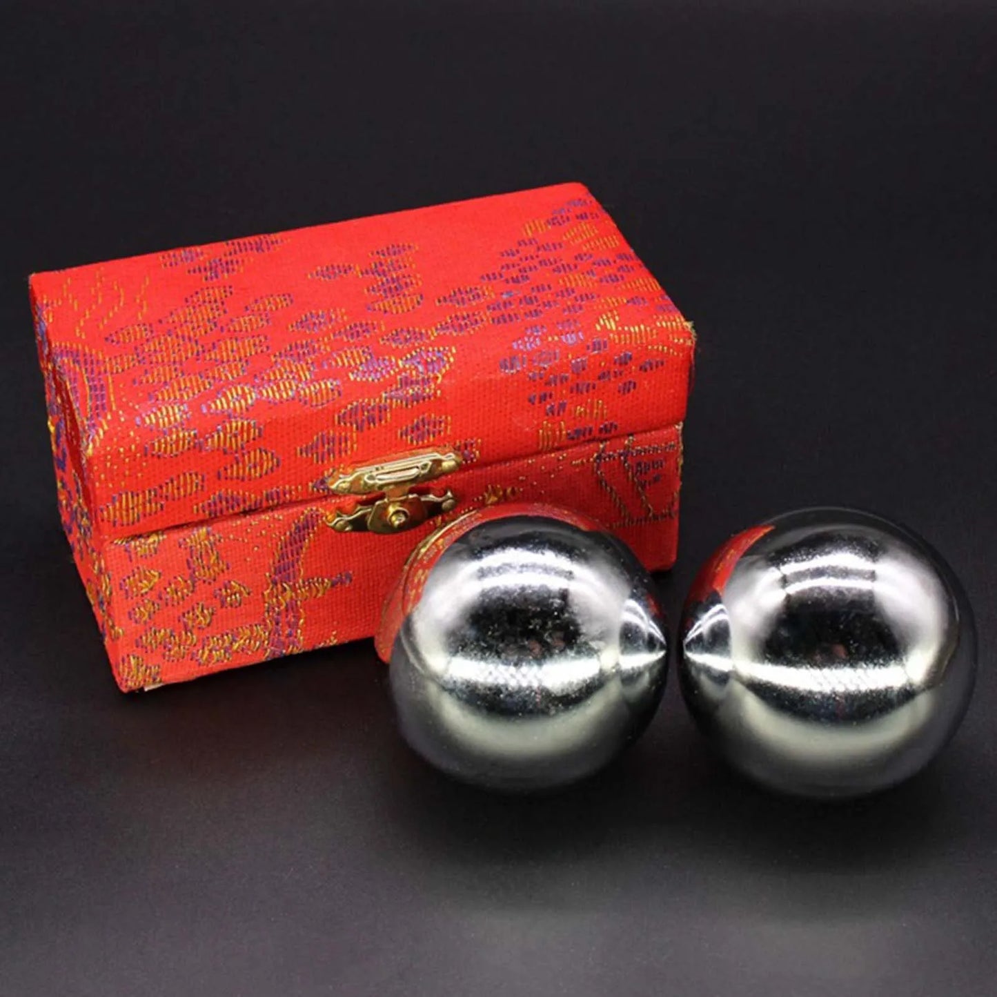 Solid/Hollow Chrome-Plated Silver Baoding Balls - Non-Chiming Chinese Health Balls for Hand Therapy Exercises