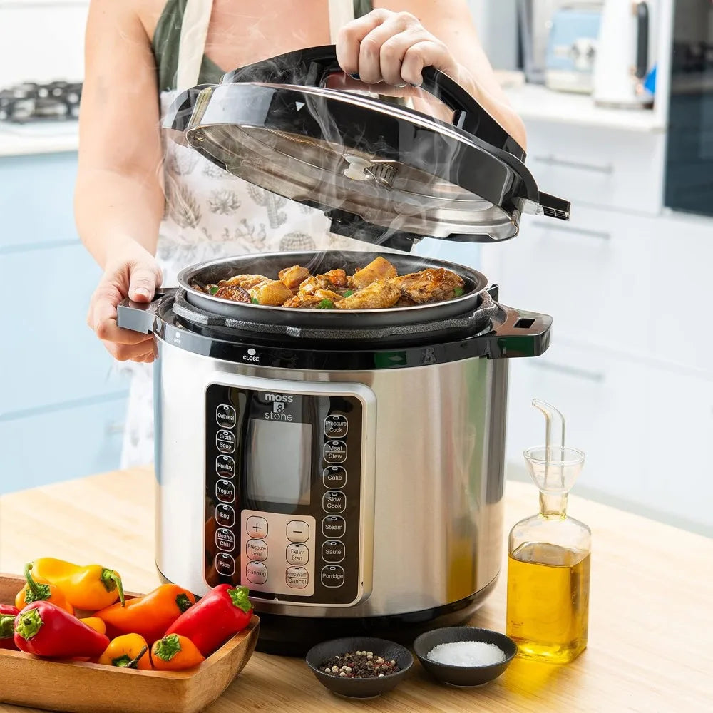 Electric Pressure Cooker with Large LCD Display – 6 Quart Multi-Use Pot, 14-in-1 Slow Cooker and Rice Cooker