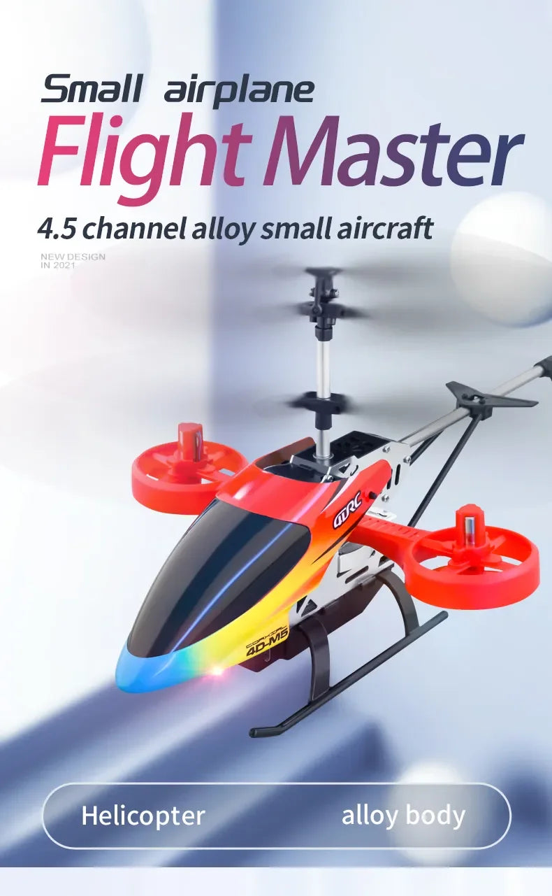 Enhanced M5 Remote Control Helicopter: Altitude Hold, 3.5 Channels, Gyro, LED Lights - Durable Airplane Drone Toy Gift