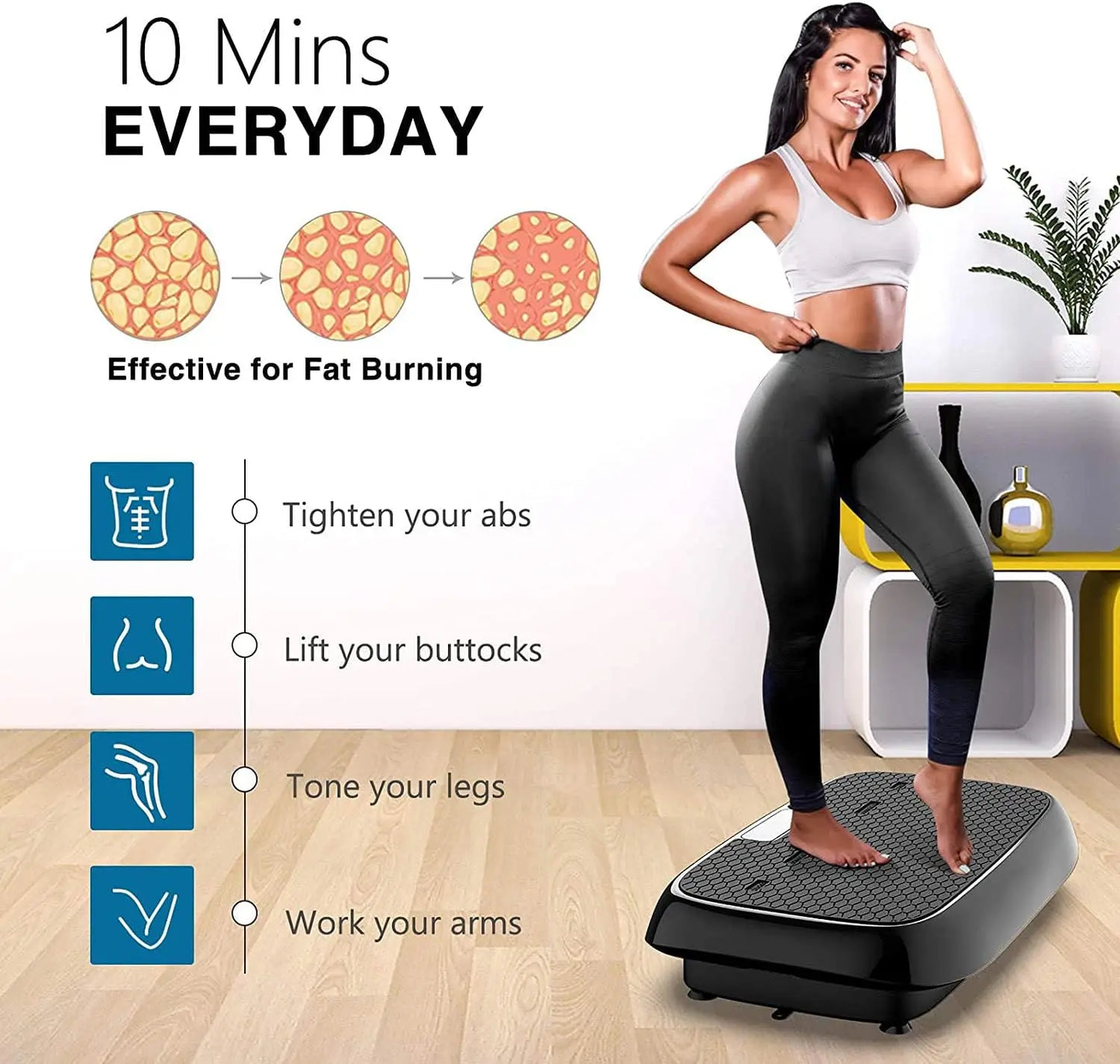 Whole Body Vibration Plate Exercise Machine – Bluetooth Speaker for Home Fitness & Effective Weight Loss