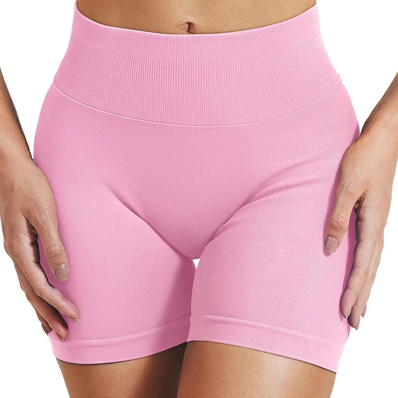 4.5" Seamless Gym Shorts – High-Stretch Scrunch Booty Yoga & Biker Shorts with Ribbed Waistband