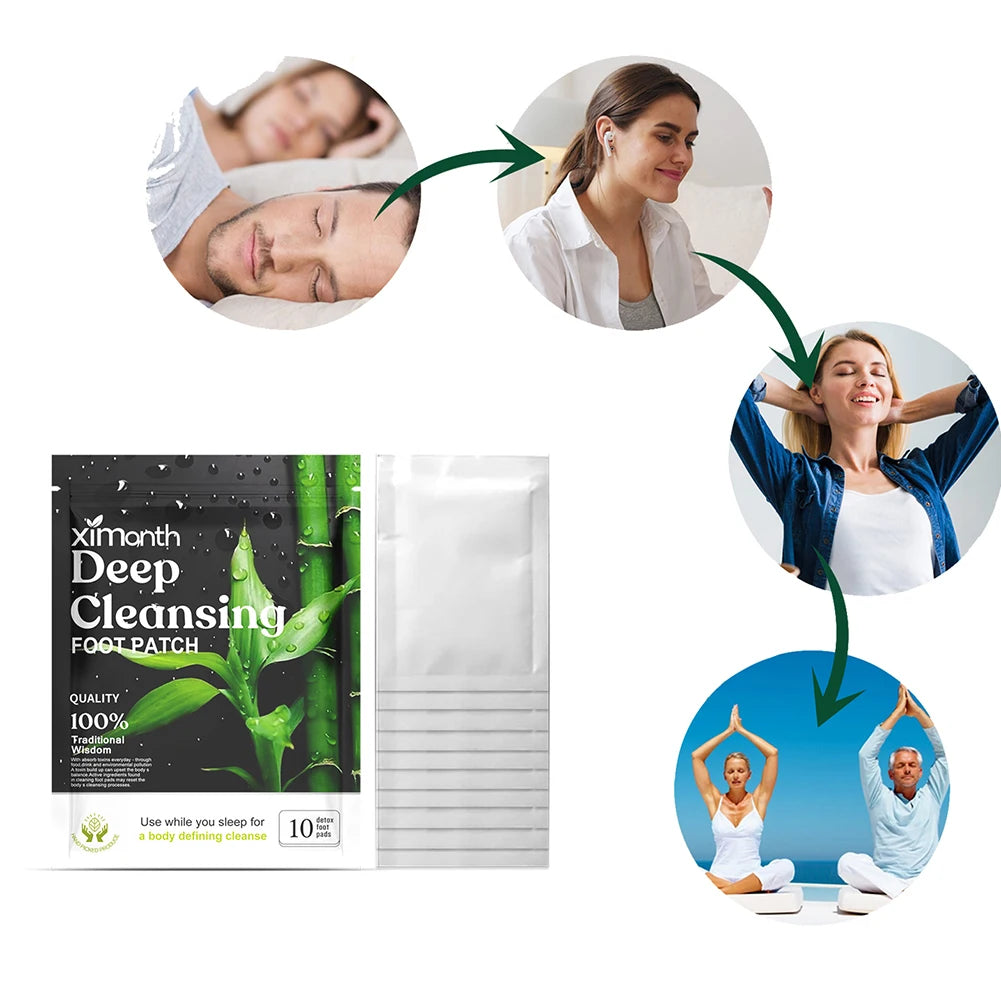 Natural Herbal Detox Foot Patches – Deep Cleansing Pads for Stress Relief, Better Sleep & Foot Care
