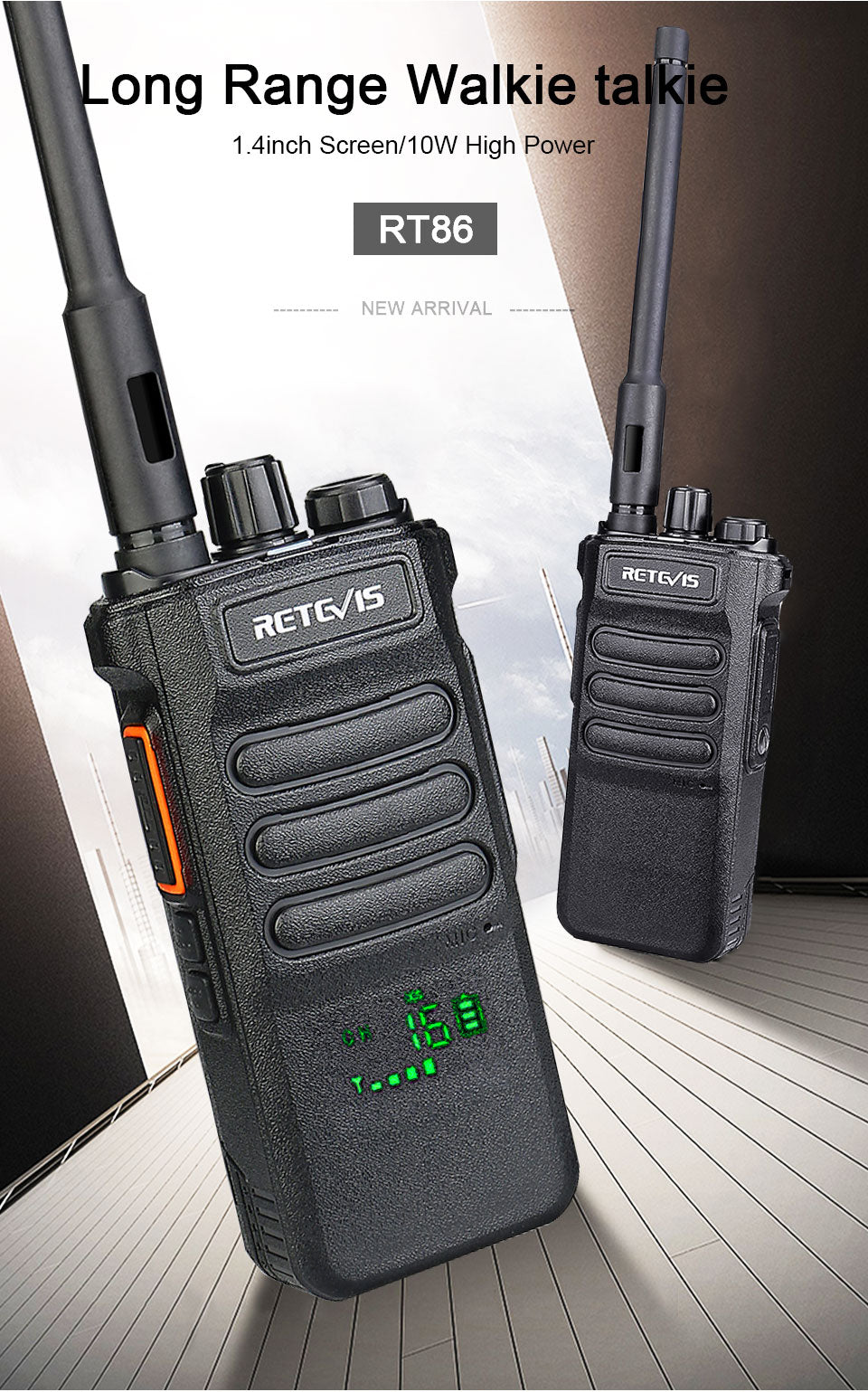 Long-Range Portable Communicator: 10W Retevis Two-Way Walkie Talkie Radio for Hunting, Fishing, and Camping