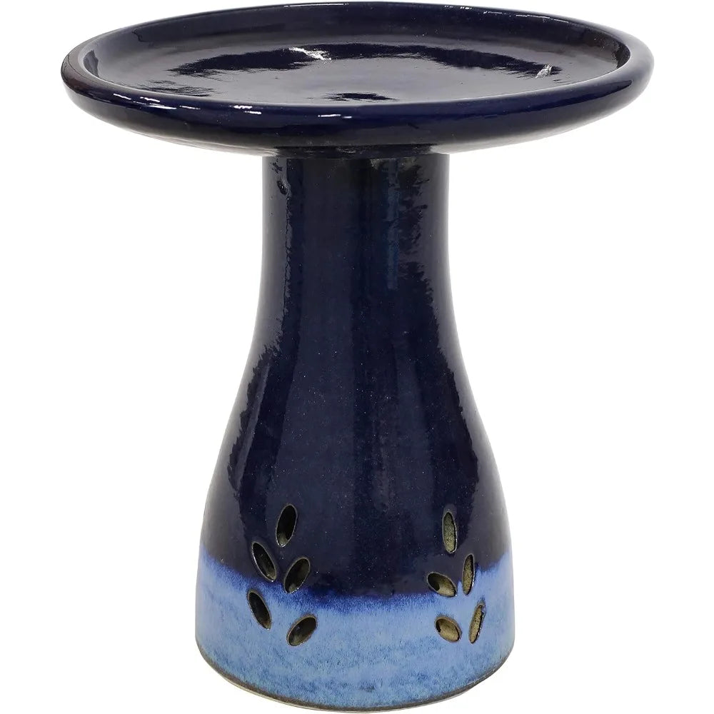 Enhance Your Garden: Hand-Painted Ceramic Bird Bath - UV and Frost Resistant Finish for Patio, Lawn, and Garden Décor