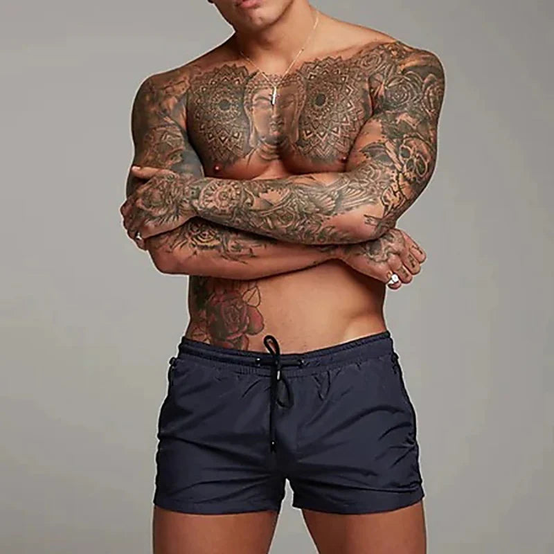 Stay Cool & Ready: Quick-Dry Swim Trunks with Zipper Pockets for All-Day Comfort