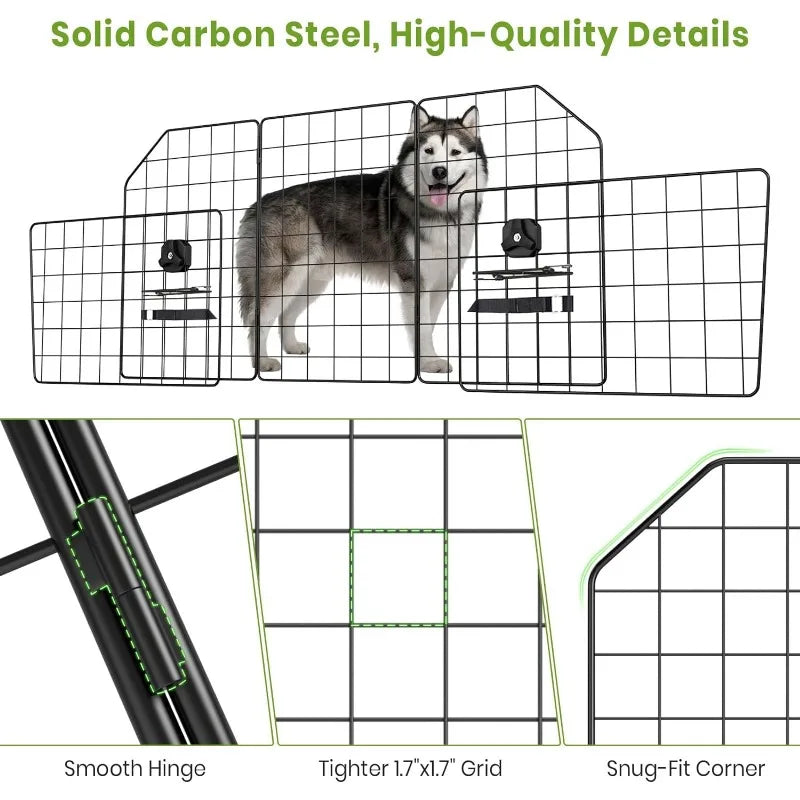 Adjustable Car Dog Barrier - Portable Folding Pet Trunk Divider Mesh Gate for Backseat, Universal Fit