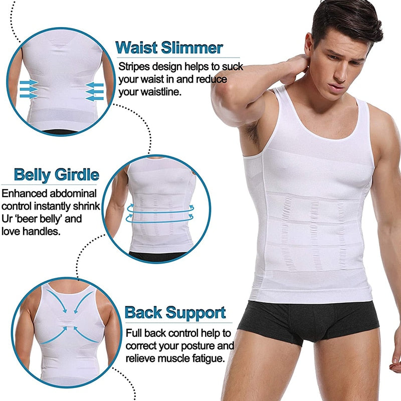 Enhance Your Gym Workout with a Slimming Body Shaper Vest Shirt: Abdominal Control and Tummy Compression for Men