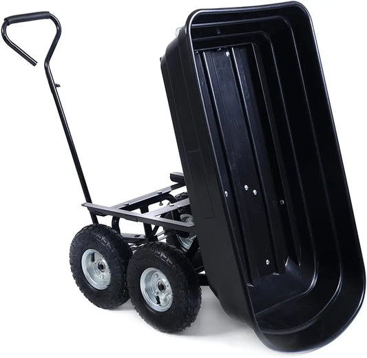 650LB Heavy-Duty Garden Dump Cart – Wheeled Wagon Carrier with Air Tires for Yard, Landscaping & Outdoor Hauling