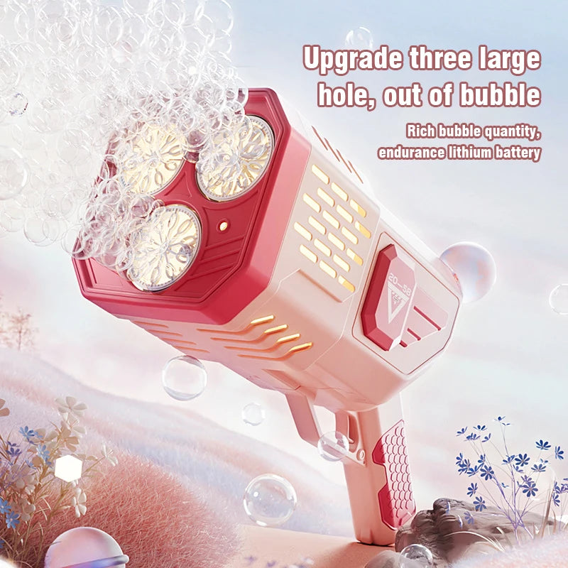 Ultimate Fun: 36-Hole Rocket Bubble Gun – Automatic Blower with Lights, Perfect Kids' Gift