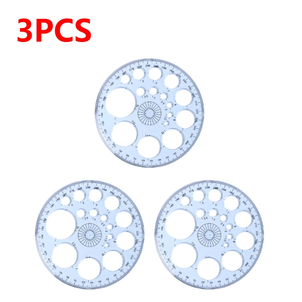 5-in-1 Multifunction Geometry Template Ruler – Plastic Measuring Tool with Circle & Shape Drawing Stencils