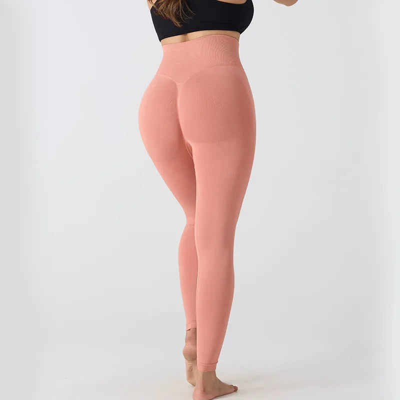 2025 Women’s High-Waist Shark Seamless Yoga Pants – Breathable, Comfortable, and Body-Hugging Workout Leggings