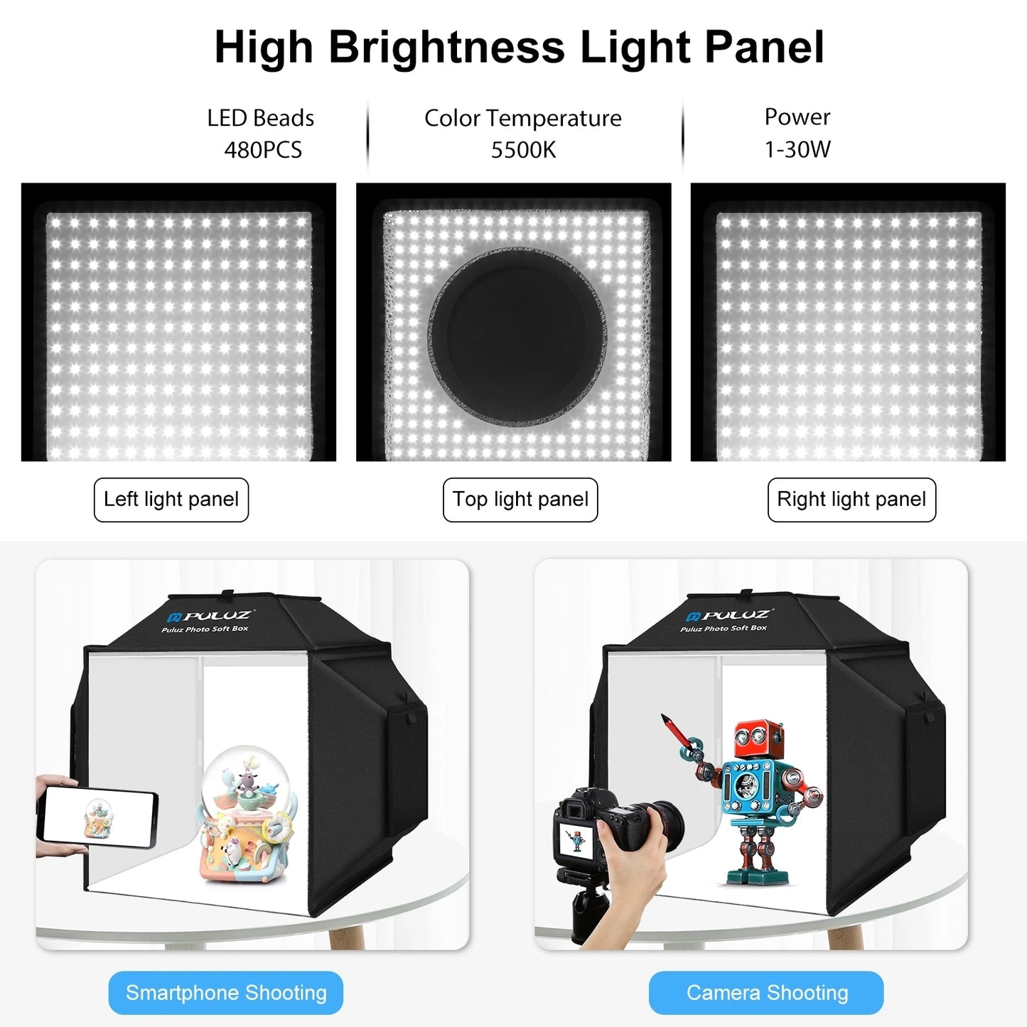 Foldable 40cm Photo Studio Light Box with 72W LED & 4 Backdrops – Pro-Quality Shots Anywhere