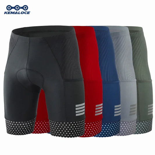Men’s Cycling Shorts – Padded Compression Bike Shorts with Gel Pad & Reflective Details for Road Racing