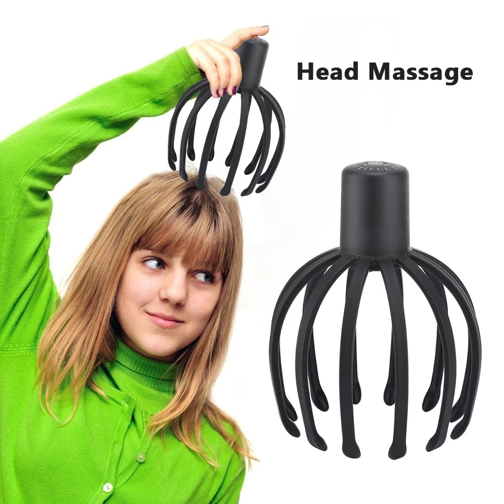 US Stock Electric Octopus Claw Scalp Massager Stress Relief Therapeutic Head Scratcher Relief Hair Stimulation Head Massager