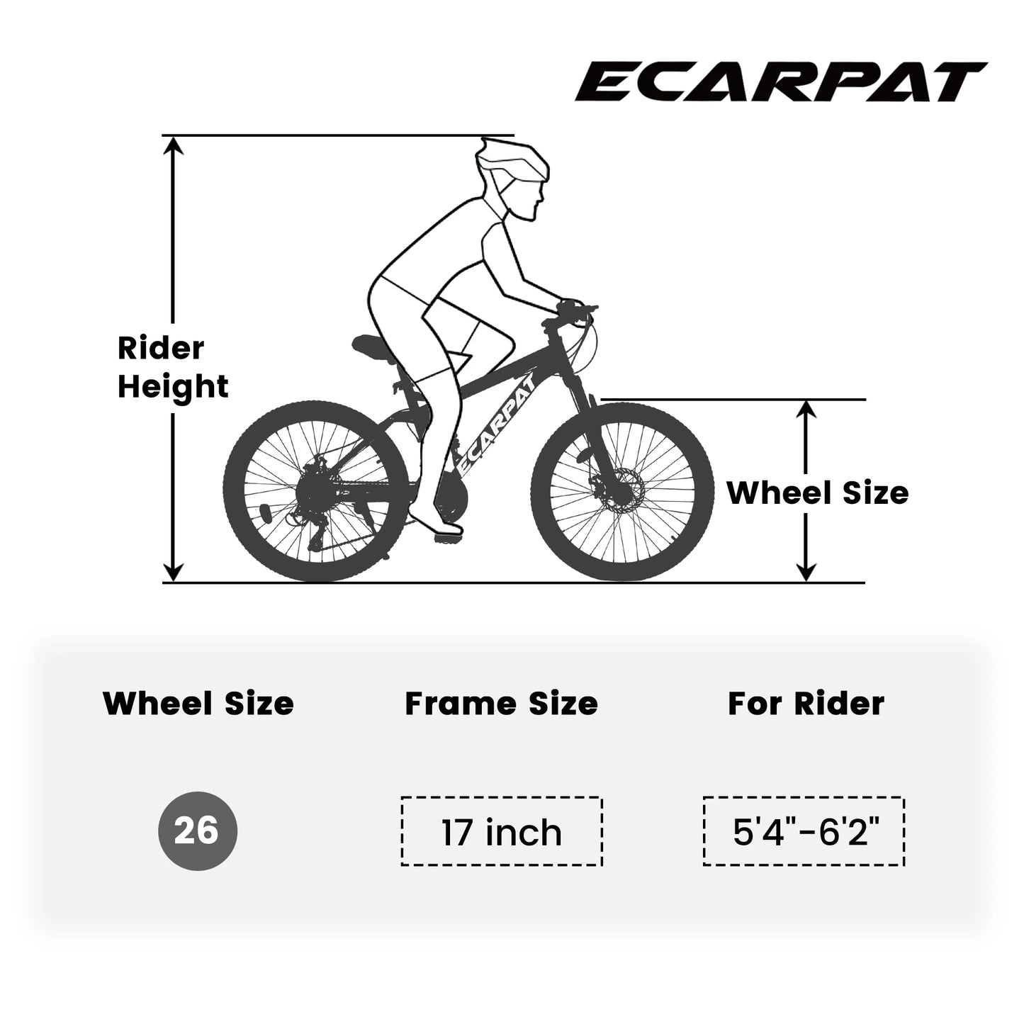 Ecarpat 26-Inch Fat Tire Mountain Bike – 4" Wide Tires, 21-Speed Snow Bike with Steel Frame & Disc Brakes for Men & Women