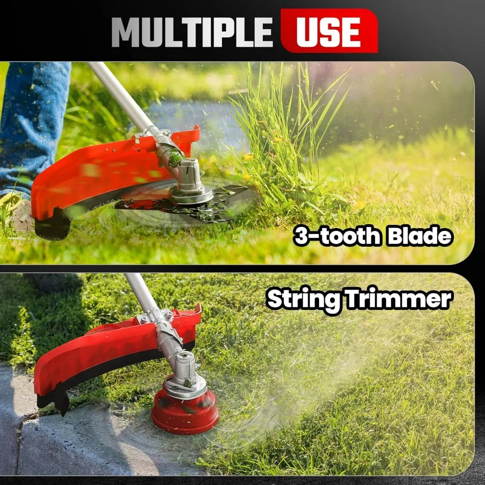 5-in-1 Gas Hedge Trimmer & Pole Saw – 42.7cc 2-Stroke Engine, 16ft Reach, Cordless with 4 Attachments for Lawn & Garden
