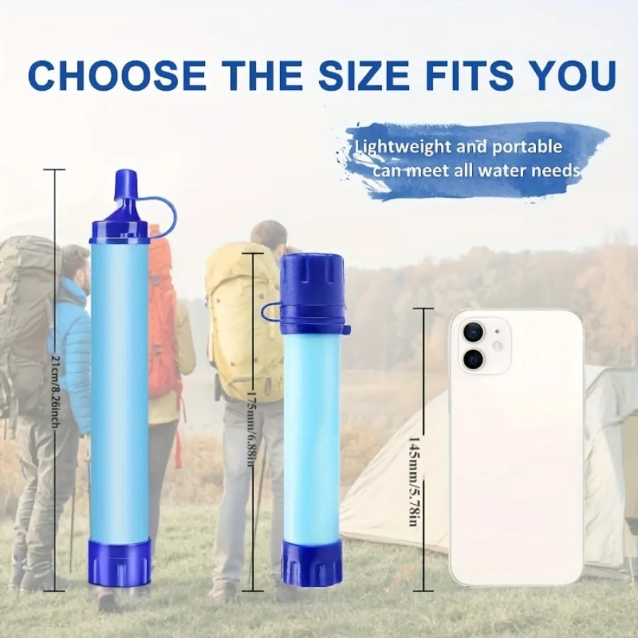 Portable Water Filter Straw: Personal Filtration System for Emergency Survival, Camping, Hiking, and Climbing - Single Unit