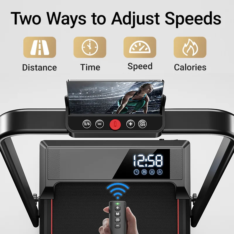 UMAY Under-Desk Walking Pad – Incline Treadmill with LED Display & Diamond Belt for Home or Office