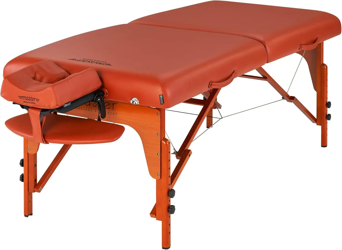 Master Massage 31" Santana Pro Portable Massage Table Package – Memory Foam Cushioning, Reiki Leg Panels, Mountain Red Finish