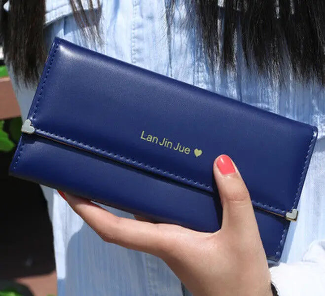 👜 Women's PU Leather Long Wallet – Trifold Clutch Purse & Mobile Bag