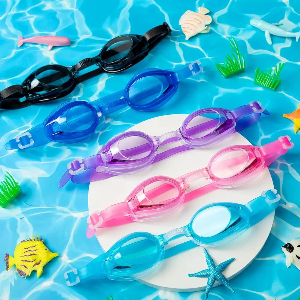 Kids Swim Goggles with Earplugs – No-Leak, Anti-Fog, UV-Protected Swimming Goggles for Toddlers & Children (Unisex)
