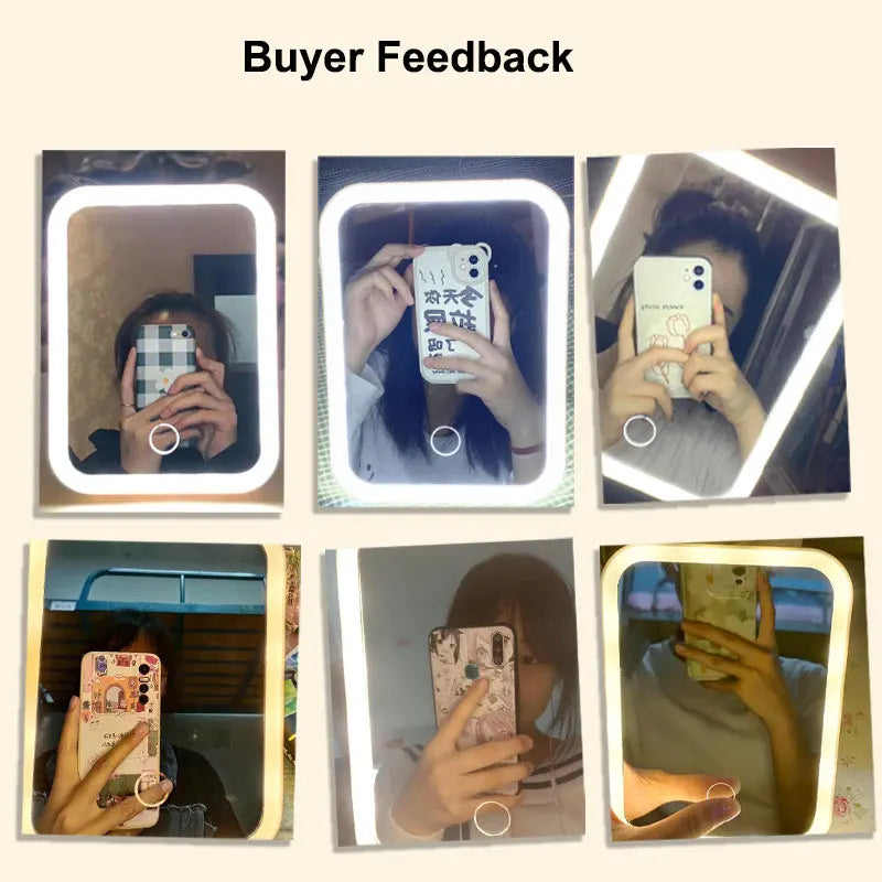 Portable LED Vanity Mirror – USB Rechargeable Makeup Mirror with Touch Control & 3 Light Modes