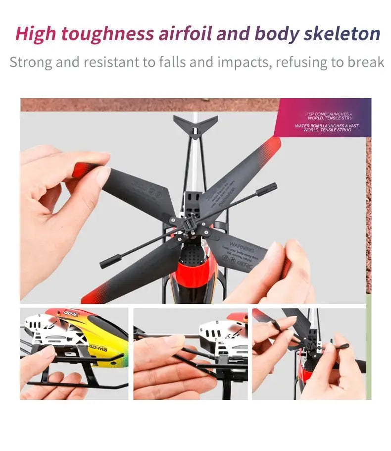 Enhanced M5 Remote Control Helicopter: Altitude Hold, 3.5 Channels, Gyro, LED Lights - Durable Airplane Drone Toy Gift