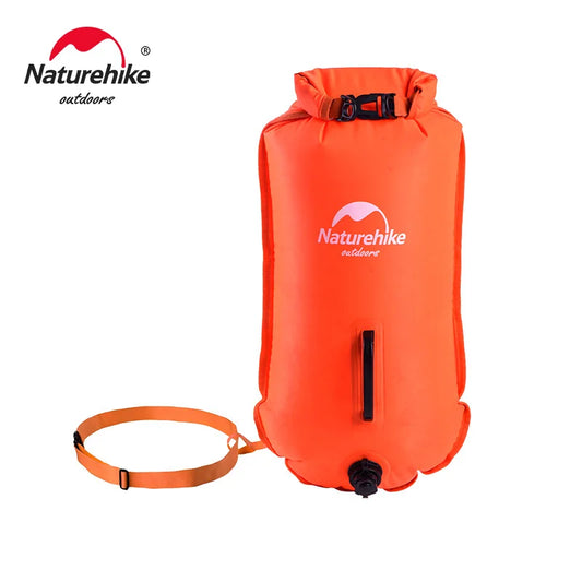 Naturehike 28L Inflatable Swim Buoy Dry Bag – Waterproof Float with Dual Airbags & Adjustable Belt