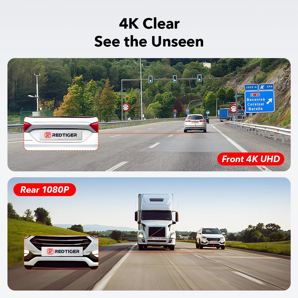 4K Dash Cam - 1080P HD Car DVR with GPS, Wi-Fi, Night Vision, and Android Compatibility"