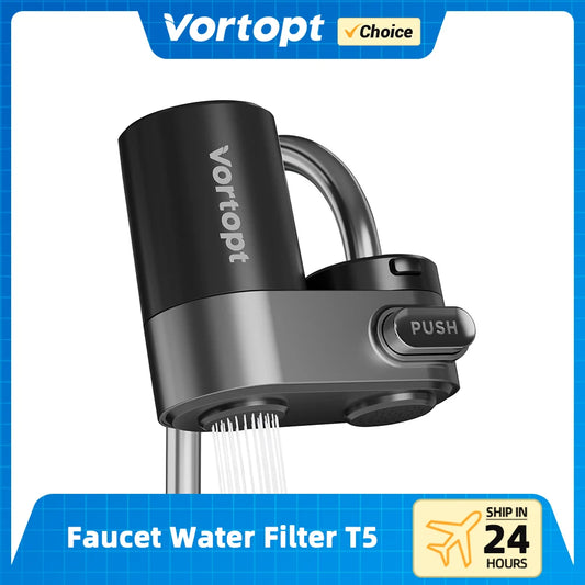 Vortopt 5-Stage Faucet Water Filter – 350 Gallons Capacity, Dual Outlet Tap Filtration System for Clean Drinking Water