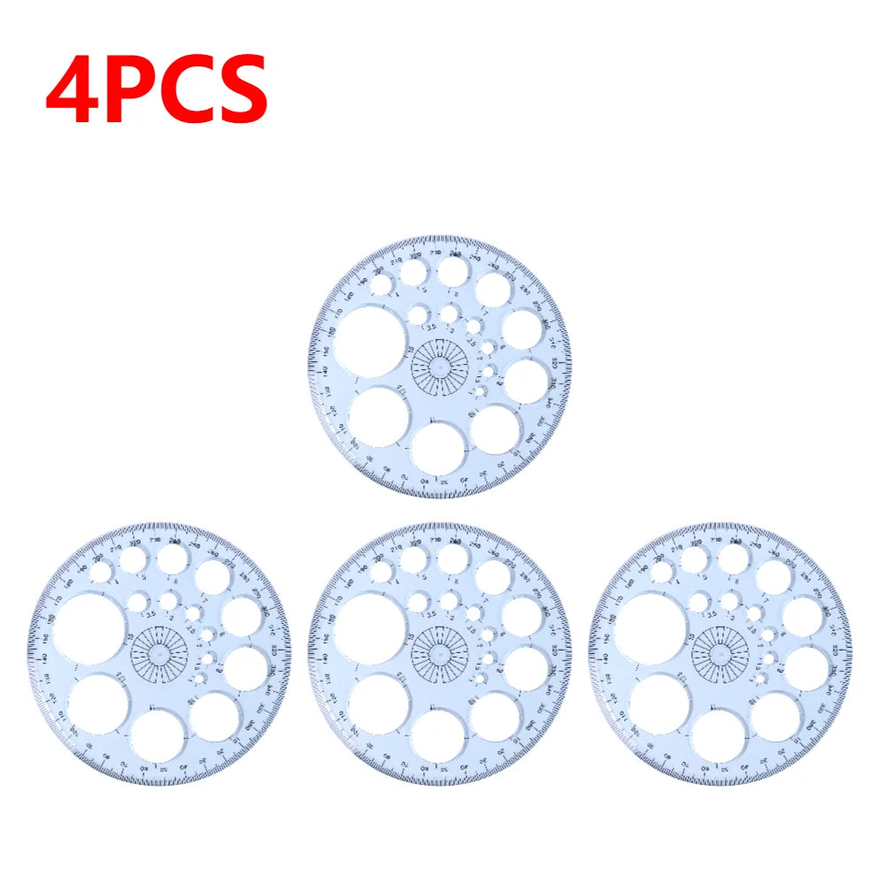 5-in-1 Multifunction Geometry Template Ruler – Plastic Measuring Tool with Circle & Shape Drawing Stencils