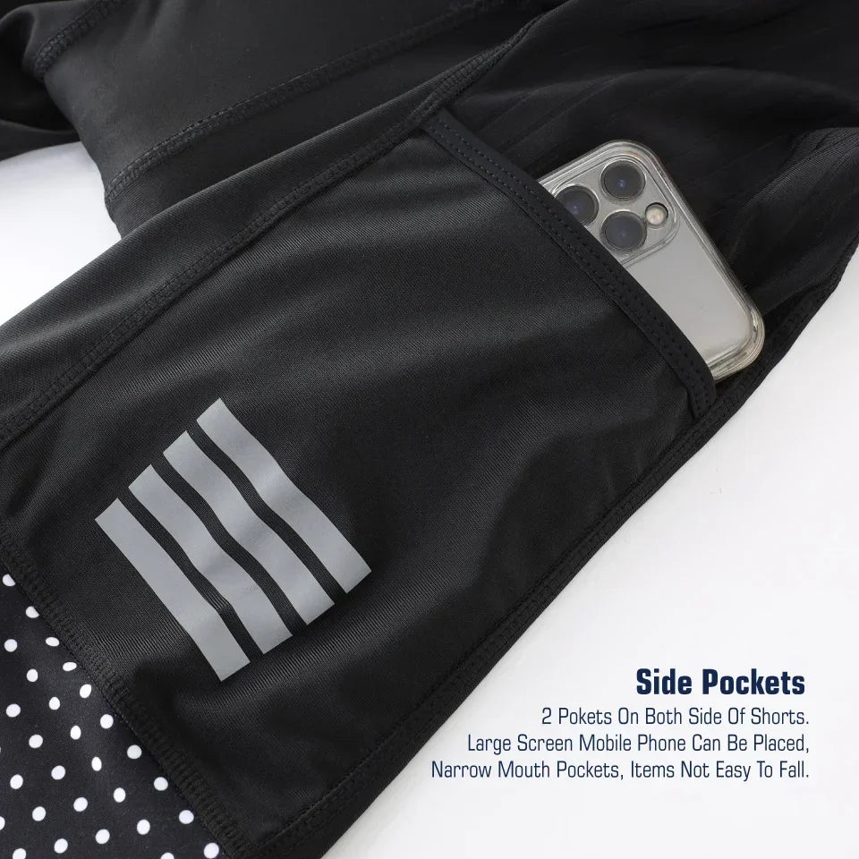 Men’s Cycling Shorts – Padded Compression Bike Shorts with Gel Pad & Reflective Details for Road Racing