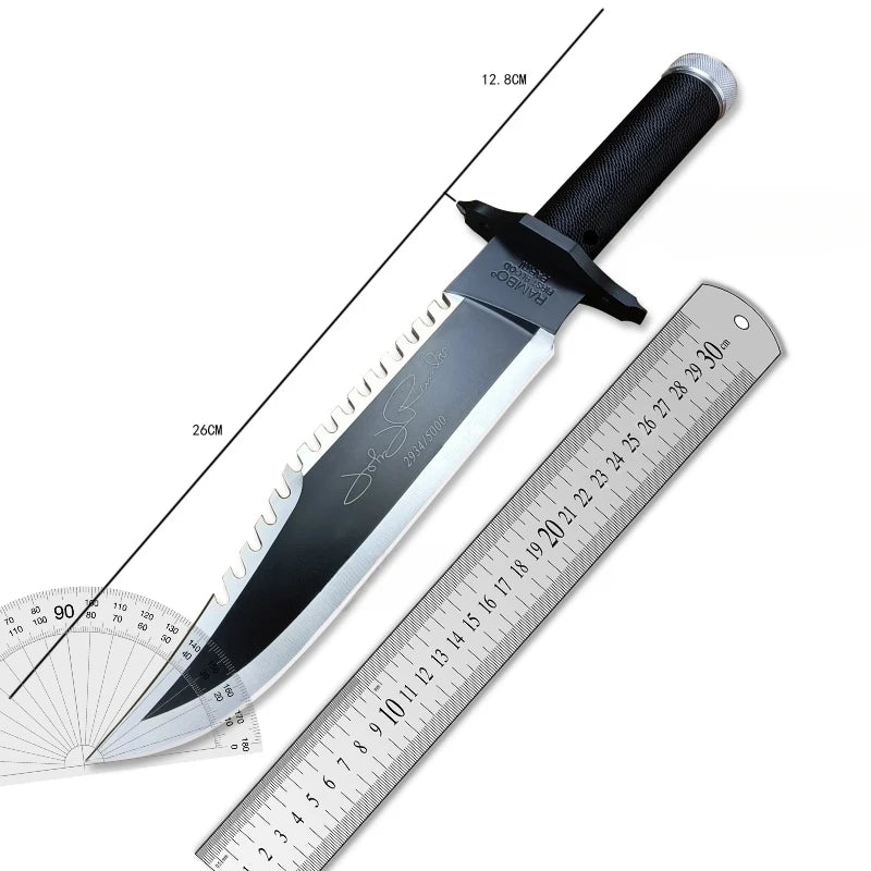 Tactical Fixed Blade Survival Knife – High Hardness 9Cr18Mov Steel with Paracord Handle for Outdoor & Combat Use