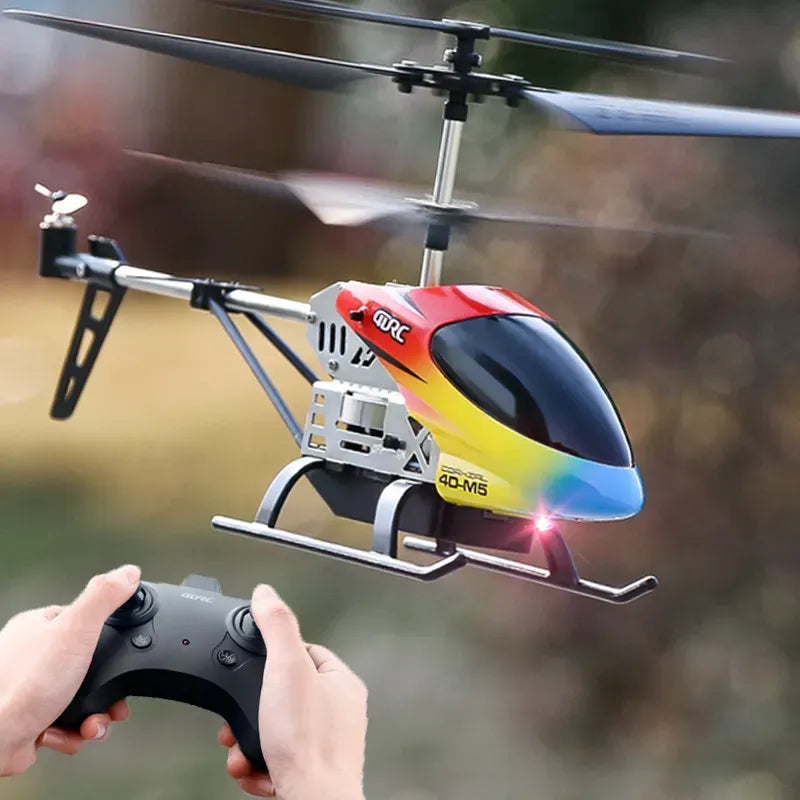 Enhanced M5 Remote Control Helicopter: Altitude Hold, 3.5 Channels, Gyro, LED Lights - Durable Airplane Drone Toy Gift