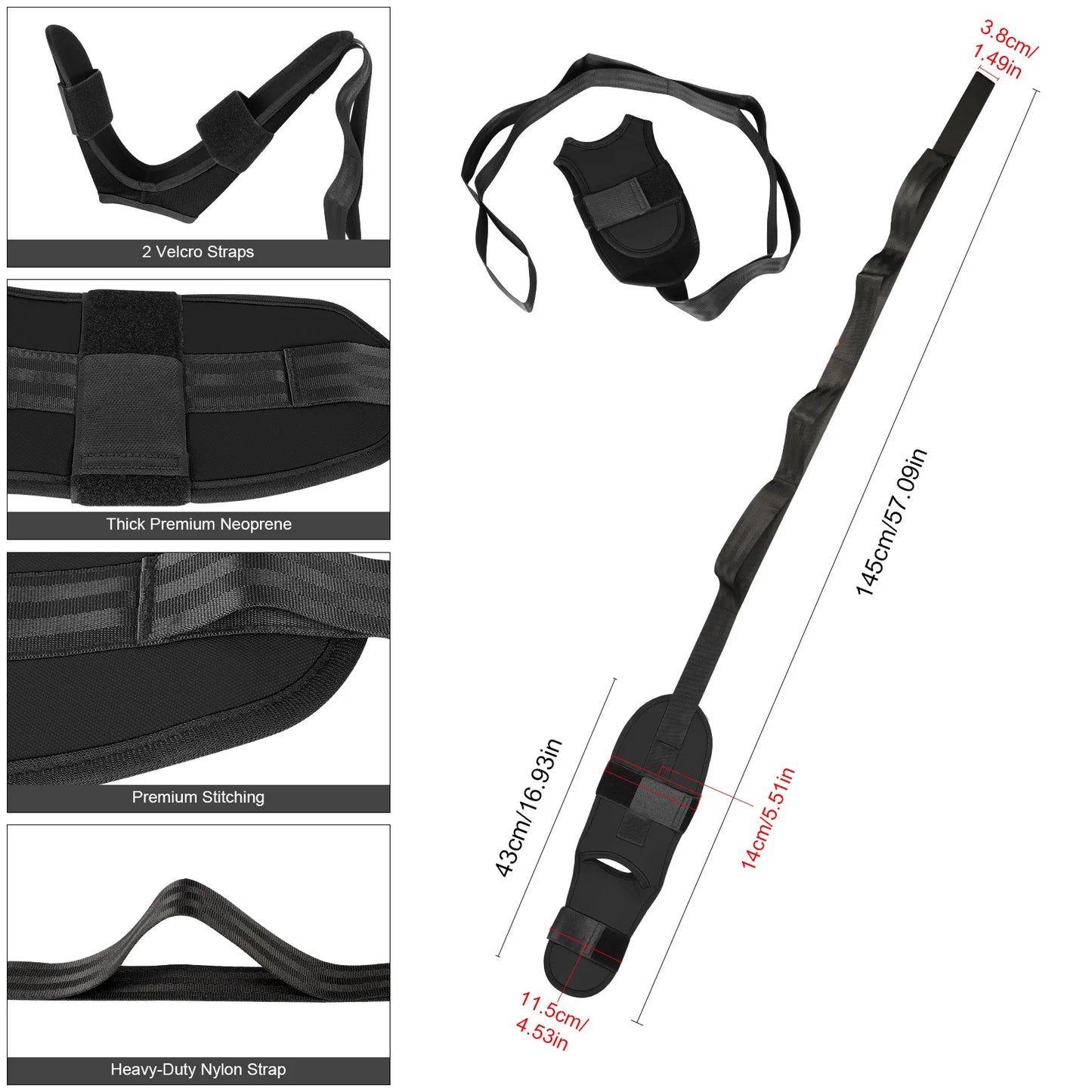 Fascia Stretcher Yoga Strap - Flexibility Belt for Foot, Ballet, Ligament, and Leg Stretching