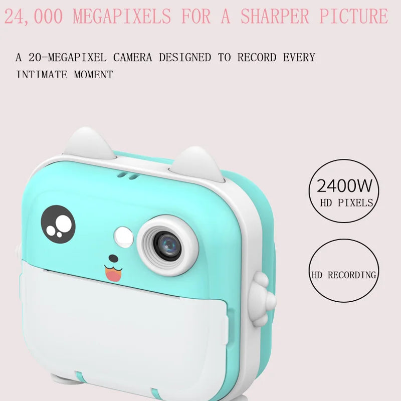 Digital Kids Camera with Instant Print: Mini Thermal Printer, Photo and Video Capabilities, Educational Toy Gift