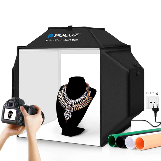Foldable 40cm Photo Studio Light Box with 72W LED & 4 Backdrops – Pro-Quality Shots Anywhere