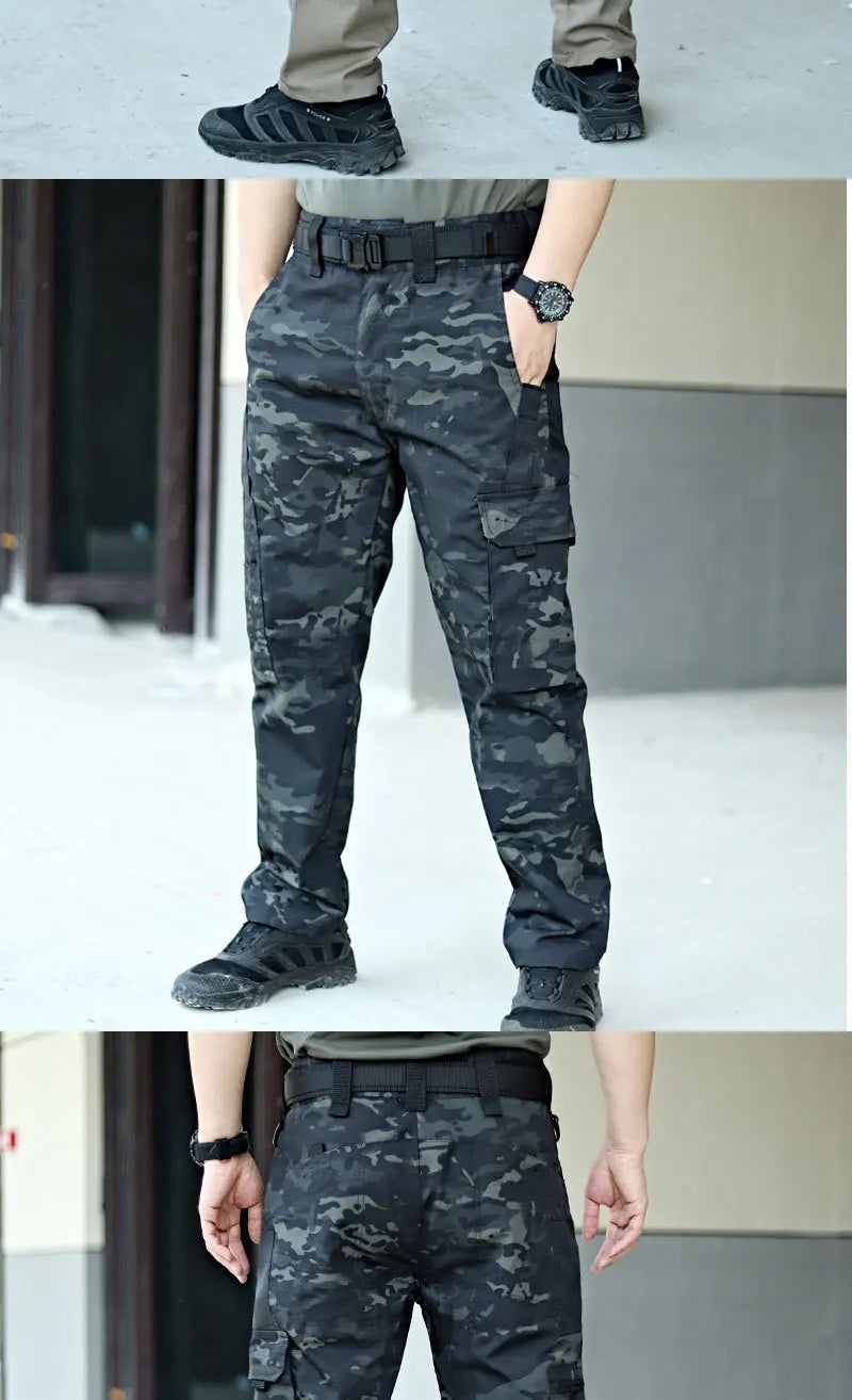 Premium Tactical Cargo Pants: Waterproof Ripstop Military-Style Men's Combat Training Trousers with Multi-Pocket Design