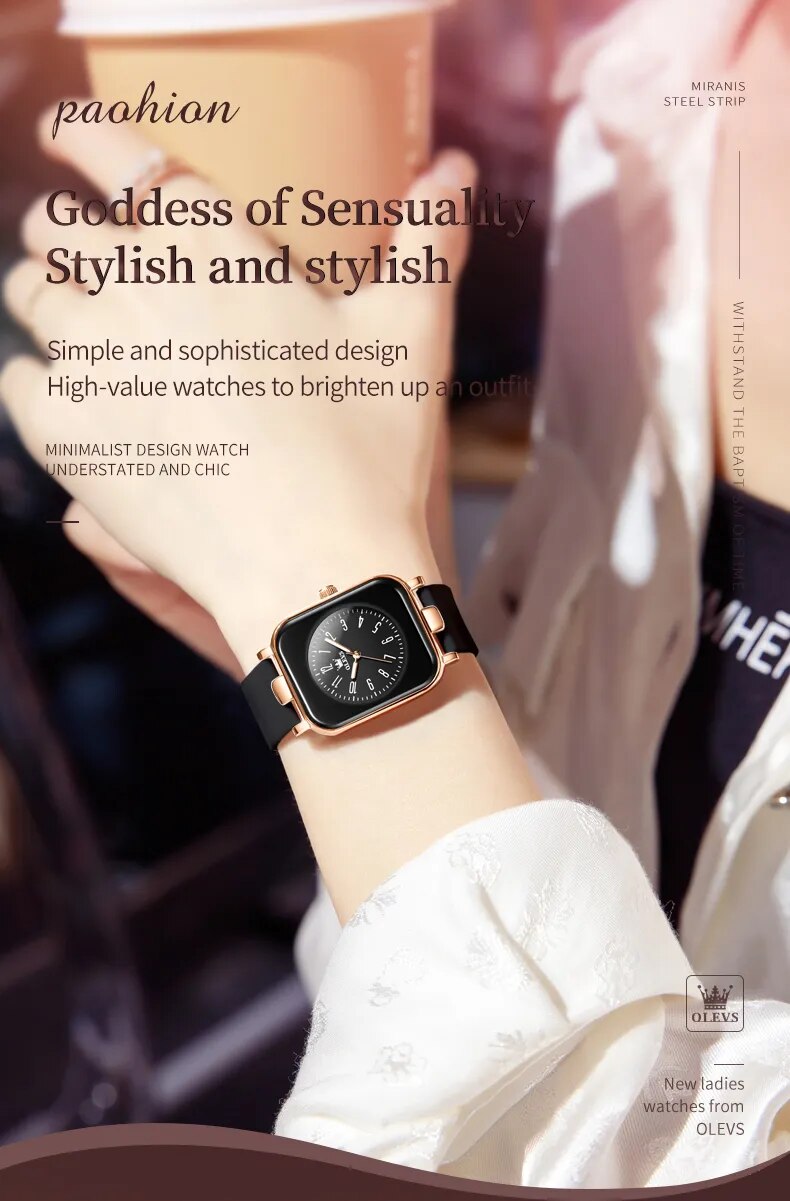 OLEVS Women's Fashion Watch: Simple Elegance, Original Top Brand, Waterproof, Luminous, Silicone Strap