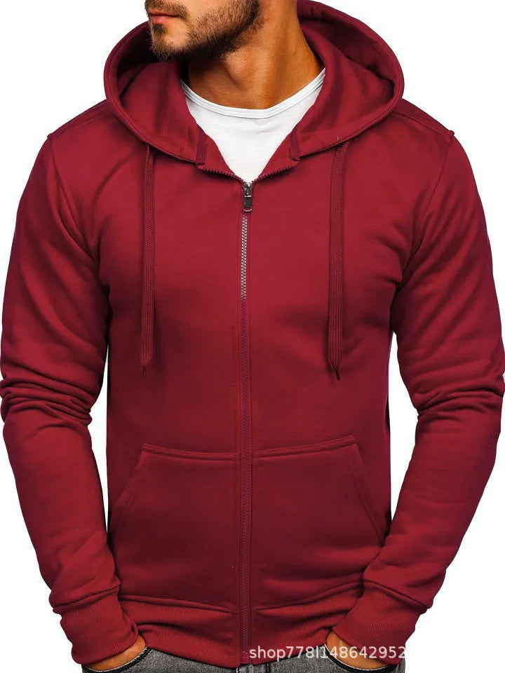 Stay Stylish this Autumn: Men's Slim Fit European Cardigan with Zipper