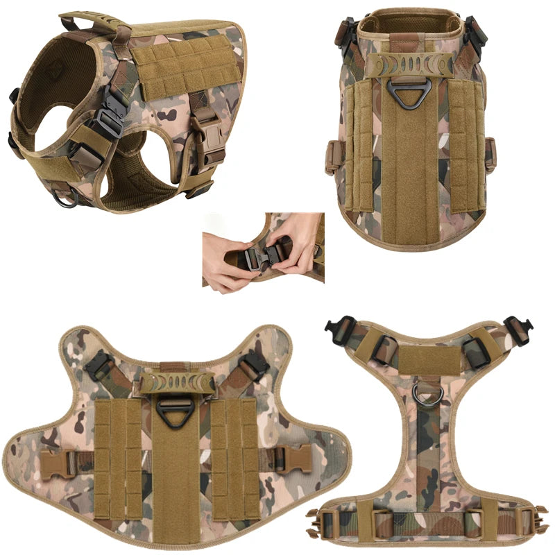 Tactical Dog Harness and Leash Set – Military Training Vest for German Shepherd, Golden Retriever & All Breeds
