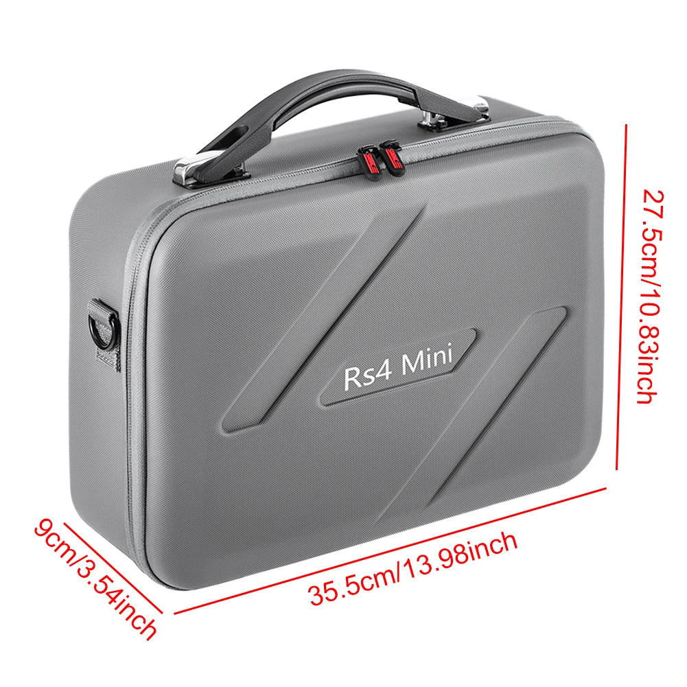 Waterproof Protective Case for DJI RS4 Mini – PU Leather Anti-Scratch Travel Storage Box