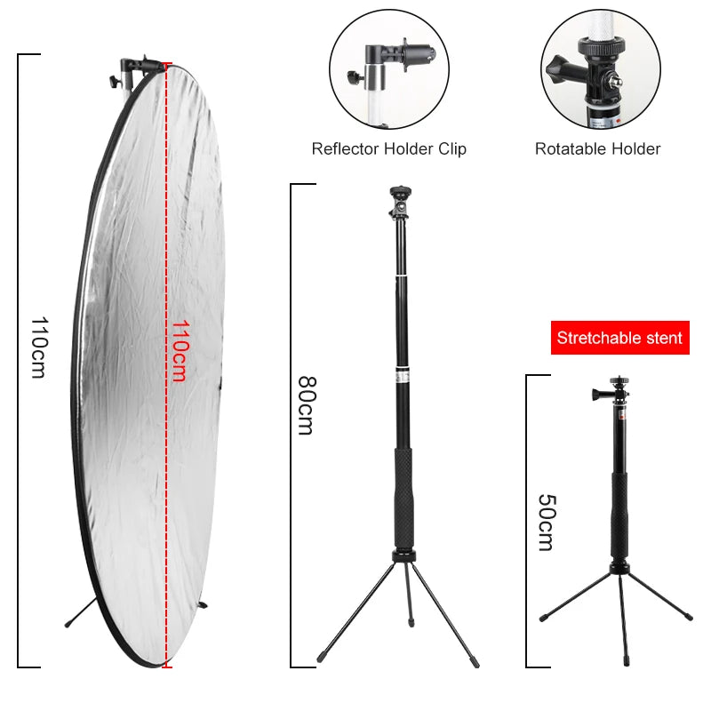 Ultimate 43-Inch Collapsible Reflector Kit with Clamp: Perfect for Studio Lighting and Photography